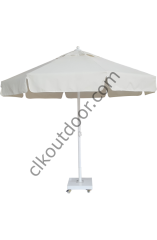 CLK 2 mt Mega Yuvarlak Şemsiye Q50 Bahçe Cafe Otel Plaj Havuz Şemsiyeleri Açık Mavi (Turkuaz) - Metal Hareketli Ayak 4 Mermerli (60x60cm 80 kg)