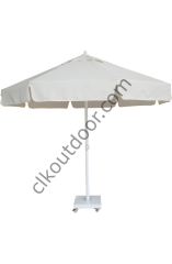 CLK 2 mt Mega Yuvarlak Şemsiye Q50 Bahçe Cafe Otel Plaj Havuz Şemsiyeleri Açık Yeşil - Metal Hareketli Ayak 4 Mermerli (60x60cm 80 kg)