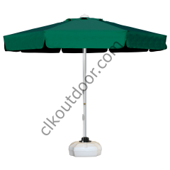 CLK 2,5 mt Mega Yuvarlak Şemsiye Q50 Bahçe Cafe Otel Plaj Havuz Şemsiyeleri Benetton Yeşil - 70 lt Plastik Duba Bidon Ağırlık