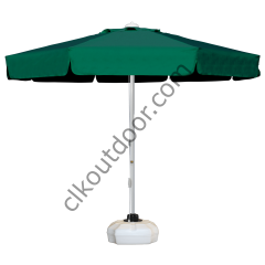 CLK 2,5 mt Mega Yuvarlak Şemsiye Q50 Bahçe Cafe Otel Plaj Havuz Şemsiyeleri Gri - Metal Hareketli Ayak 4 Mermerli (60x60cm 80 kg)